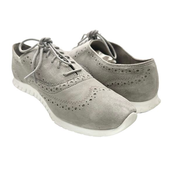 Cole Haan | Women | Zero Grand Tour Gray Suede Oxford Sneakers | Size 10 B - Picture 2 of 12